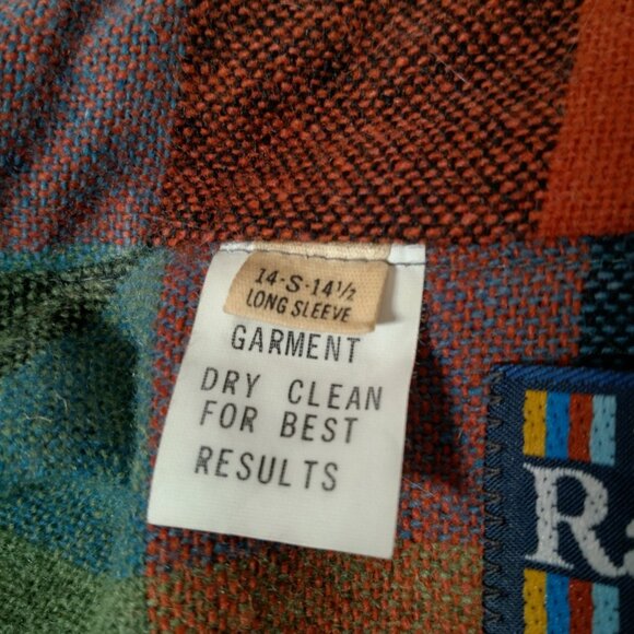 Vintage Dee Cee Rappers Shirt Small 14-14 1/2 Woven Wool Blend Earthy Grandpa - Picture 7 of 16